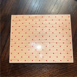 Hero Arts Valentines Day Vintage Stamp RARE Heart Background Rubber Stamp HTF